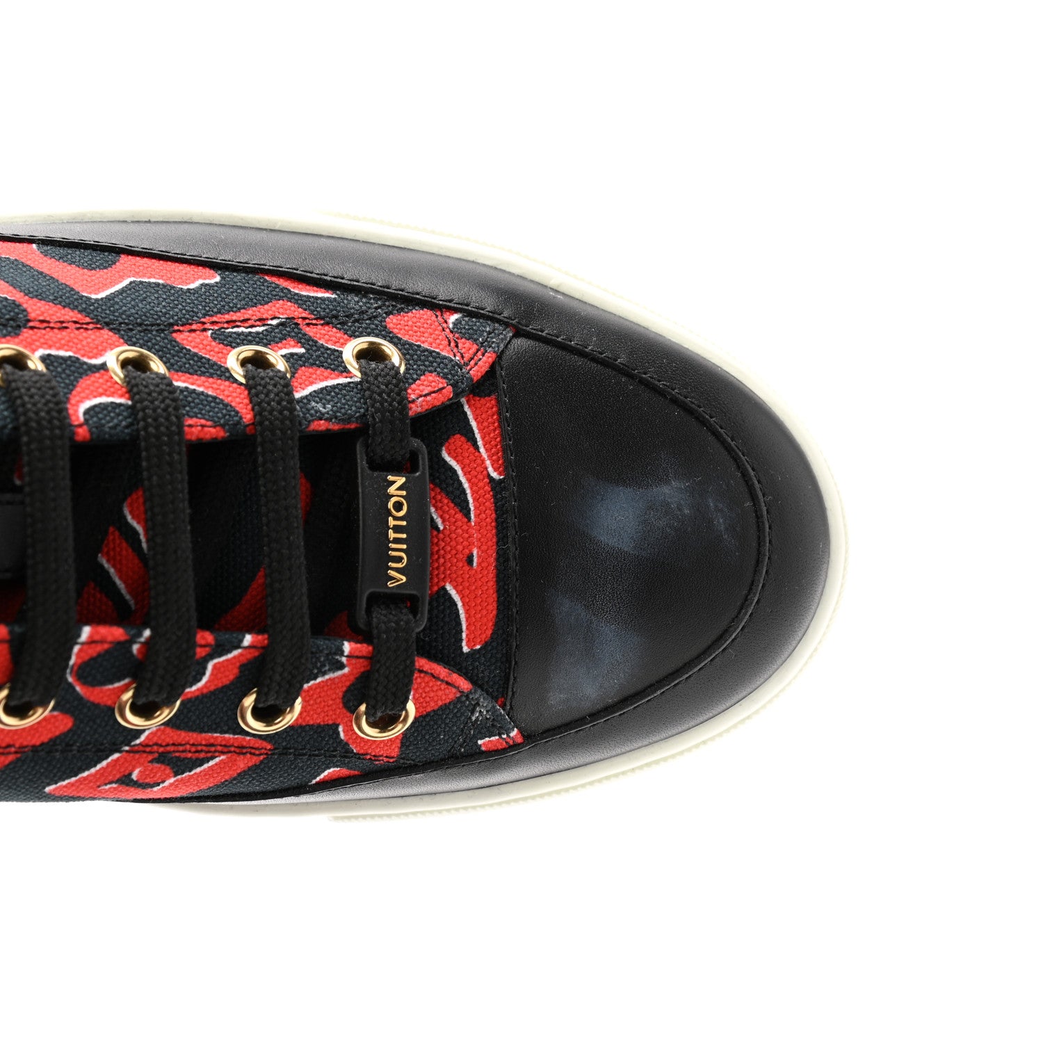 Louis Vuitton X UF Calfskin Tufted Monogram Stellar Sneakers 39.5 Black Red 10 of 11