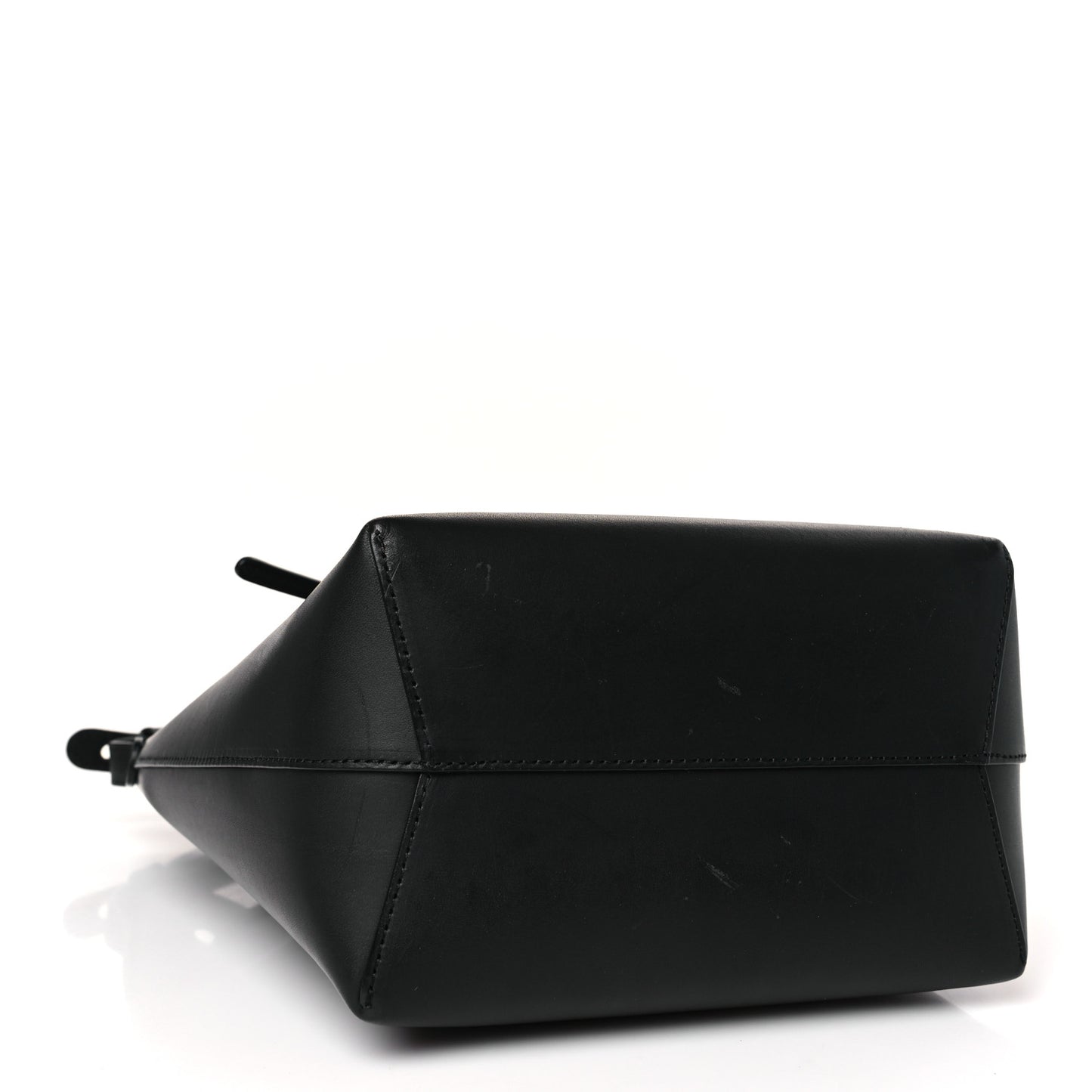 Vegetable Tanned Calfskin Mini Bucket Bag Black Dolly