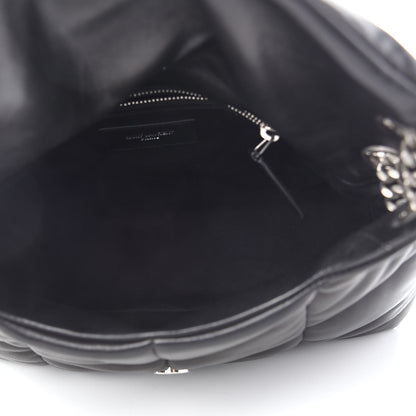 Saint Laurent Lambskin Quilted Small Loulou Puffer Monogram Chain Satchel Black 5 of 9