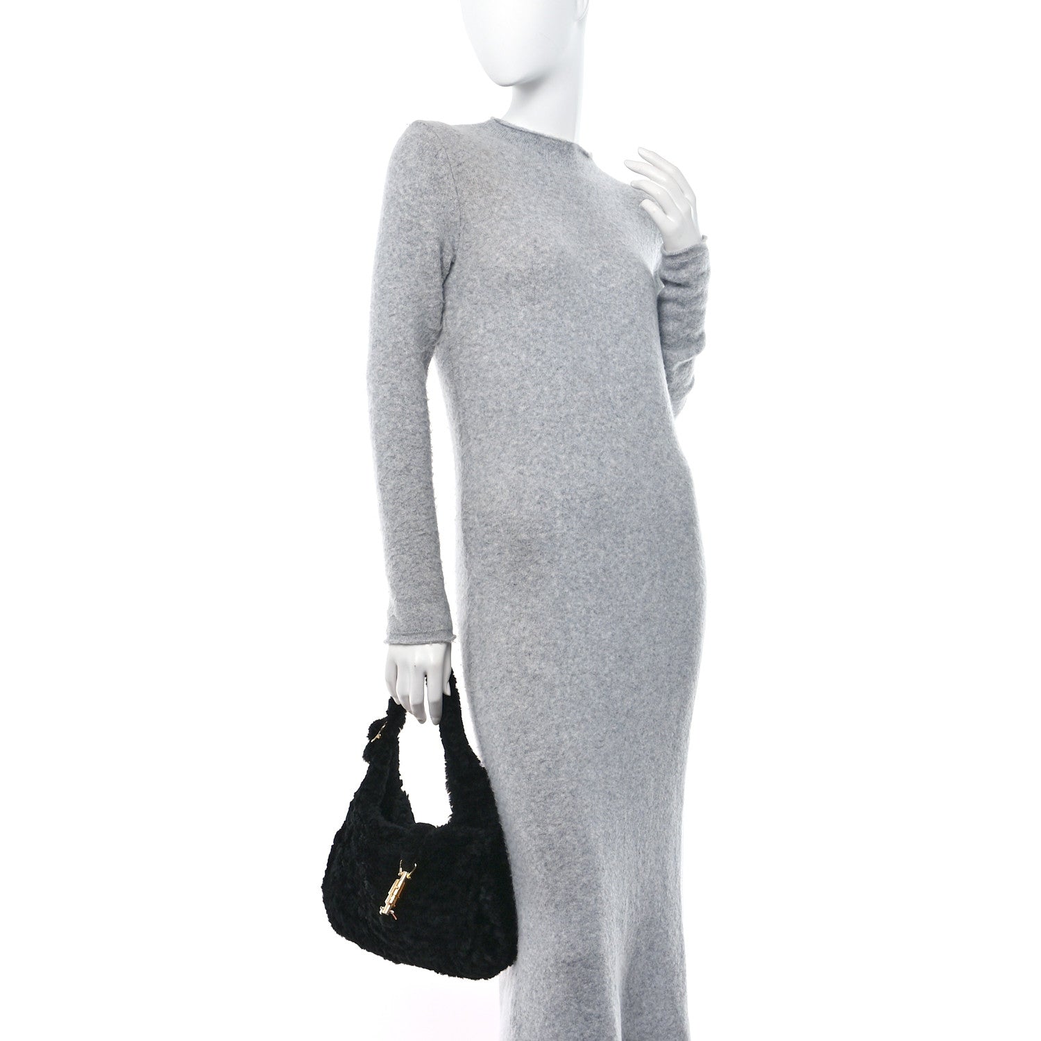 Gucci Shearling Small Jackie 1961 Shoulder Bag Black 2 of 10