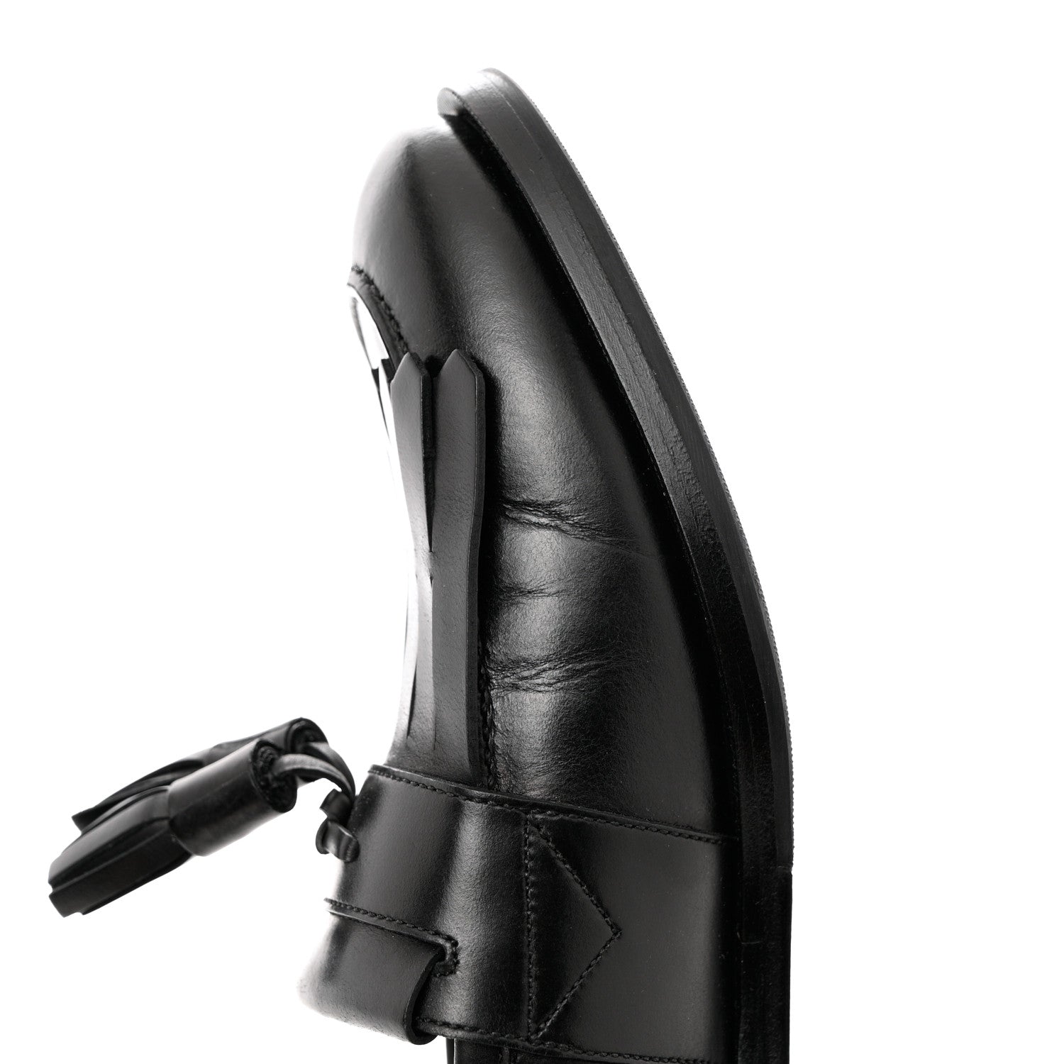 Gucci Calfskin Mens Tassel Loafers 8 Black 13 of 17
