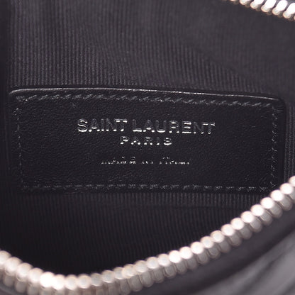 Saint Laurent Calfskin Matelasse Monogram Key Pouch Black 6 of 8