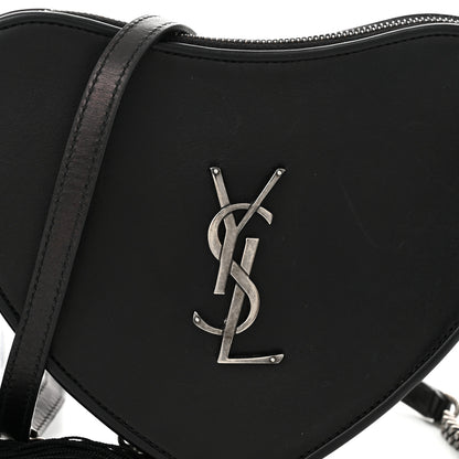 Saint Laurent Calfskin Heart Monogram Crossbody Black 8 of 10