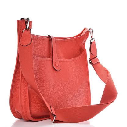 Hermes Togo Evelyne III GM Rouge Pivoine 3 of 8