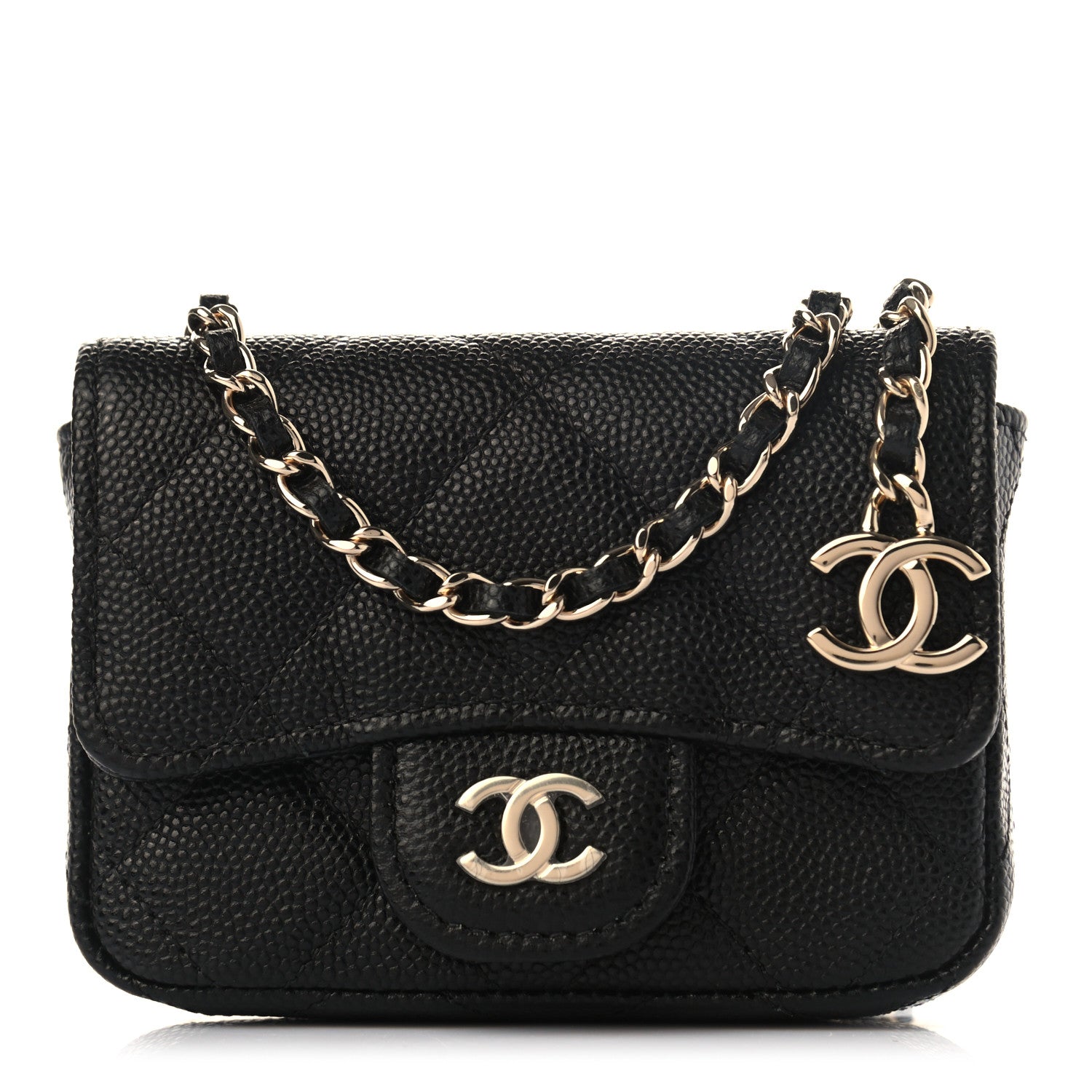 Chanel Caviar Quilted Mini Chain Belt Bag Black 9 of 9
