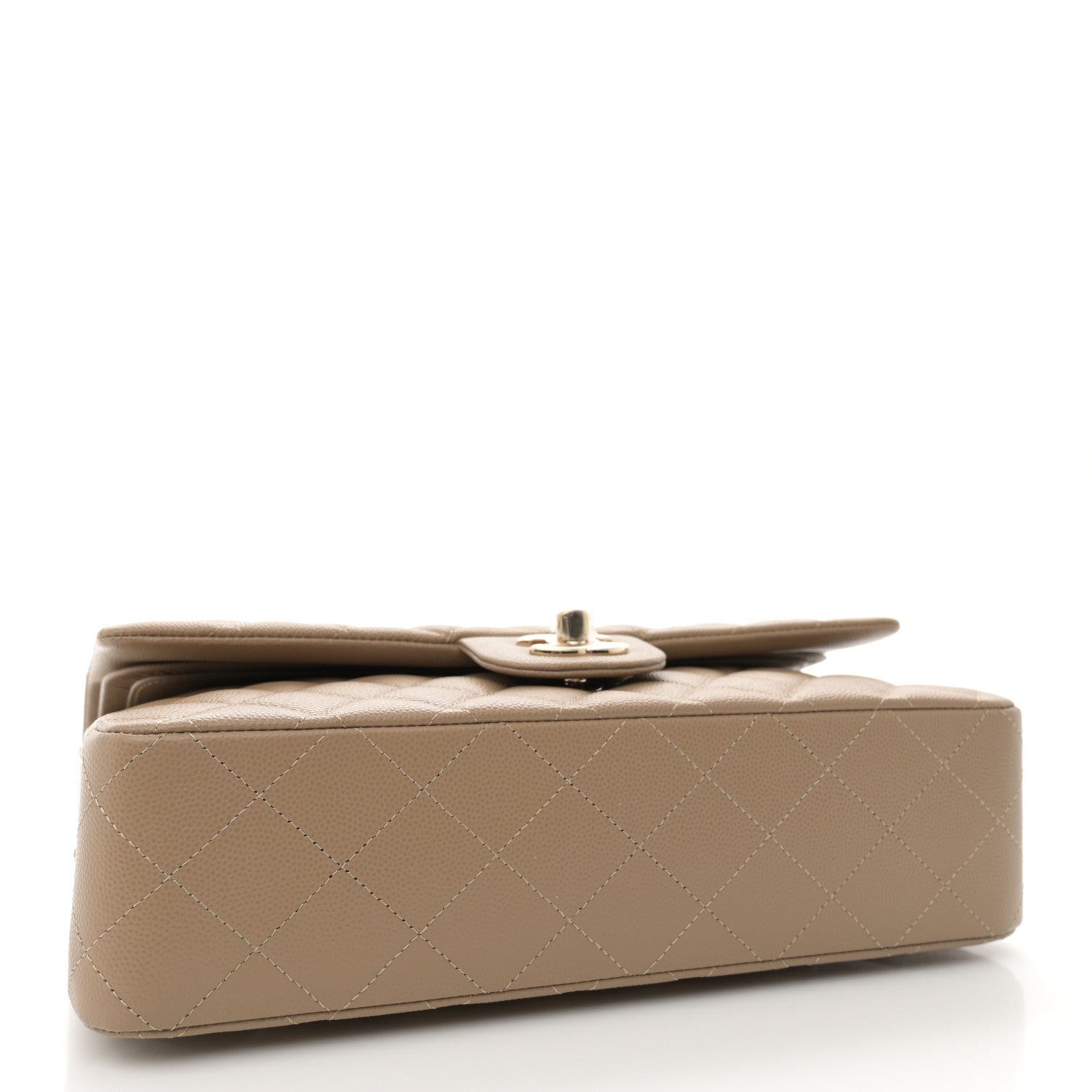 Chanel Caviar Quilted Medium Double Flap Dark Beige 4 of 12