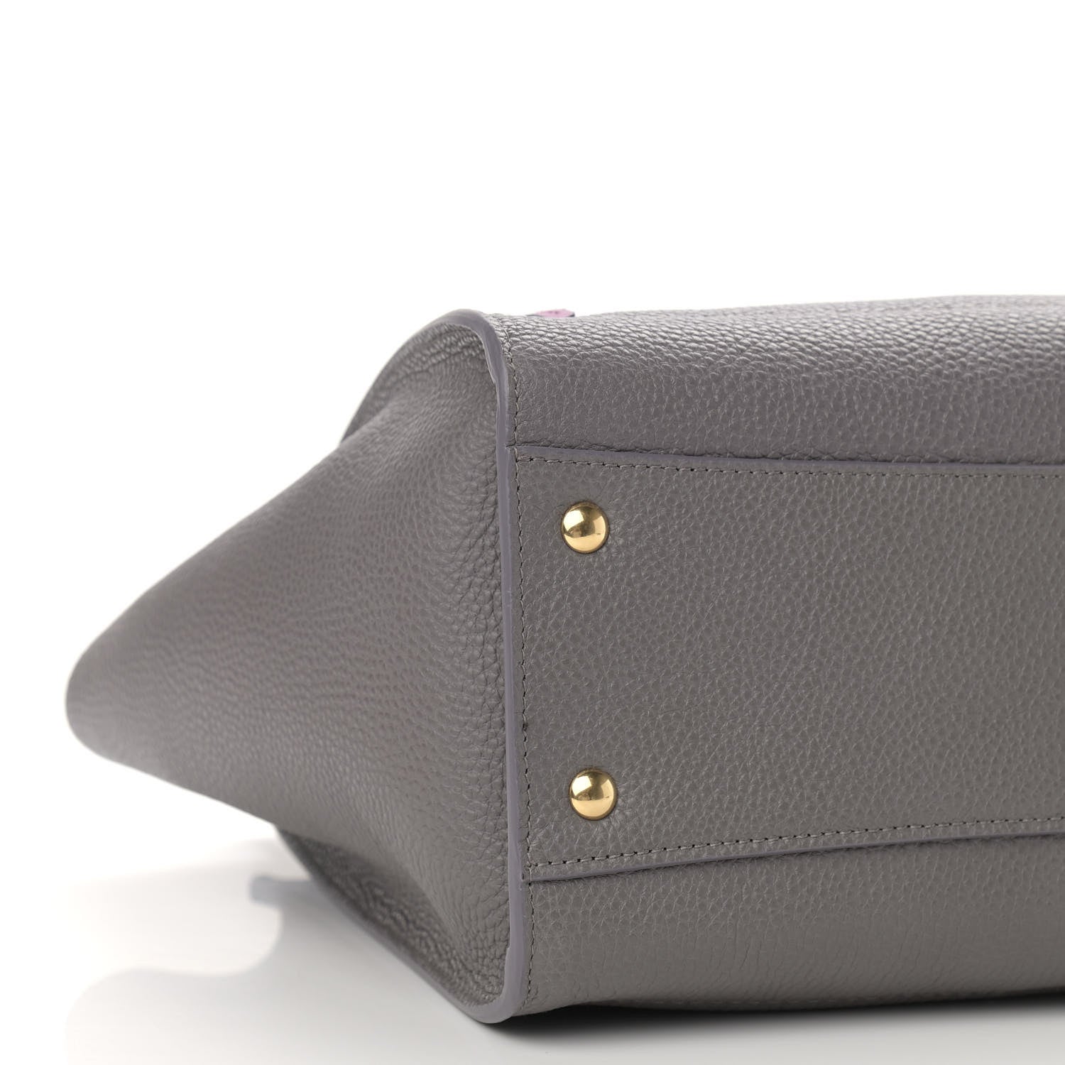 Salvatore Ferragamo Hammered Calfskin Double Handle Medium Amy Tote Grey 9 of 10