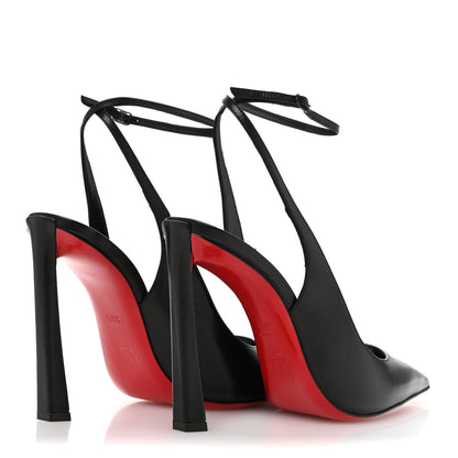 Christian Louboutin Calfskin Condora Sling 100 Pumps 38.5 Black 5 of 8