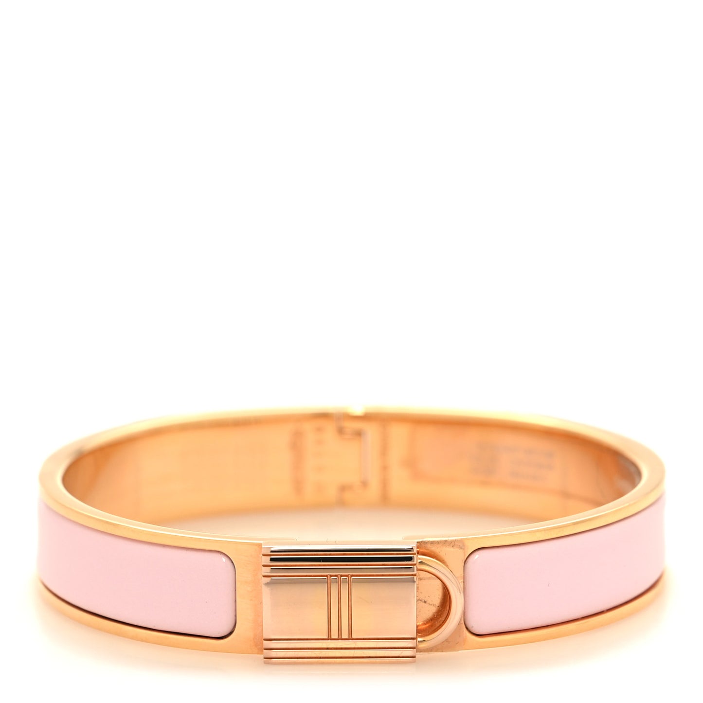 Enamel Narrow Clic Cadenas Bracelet PM Rose Dragee