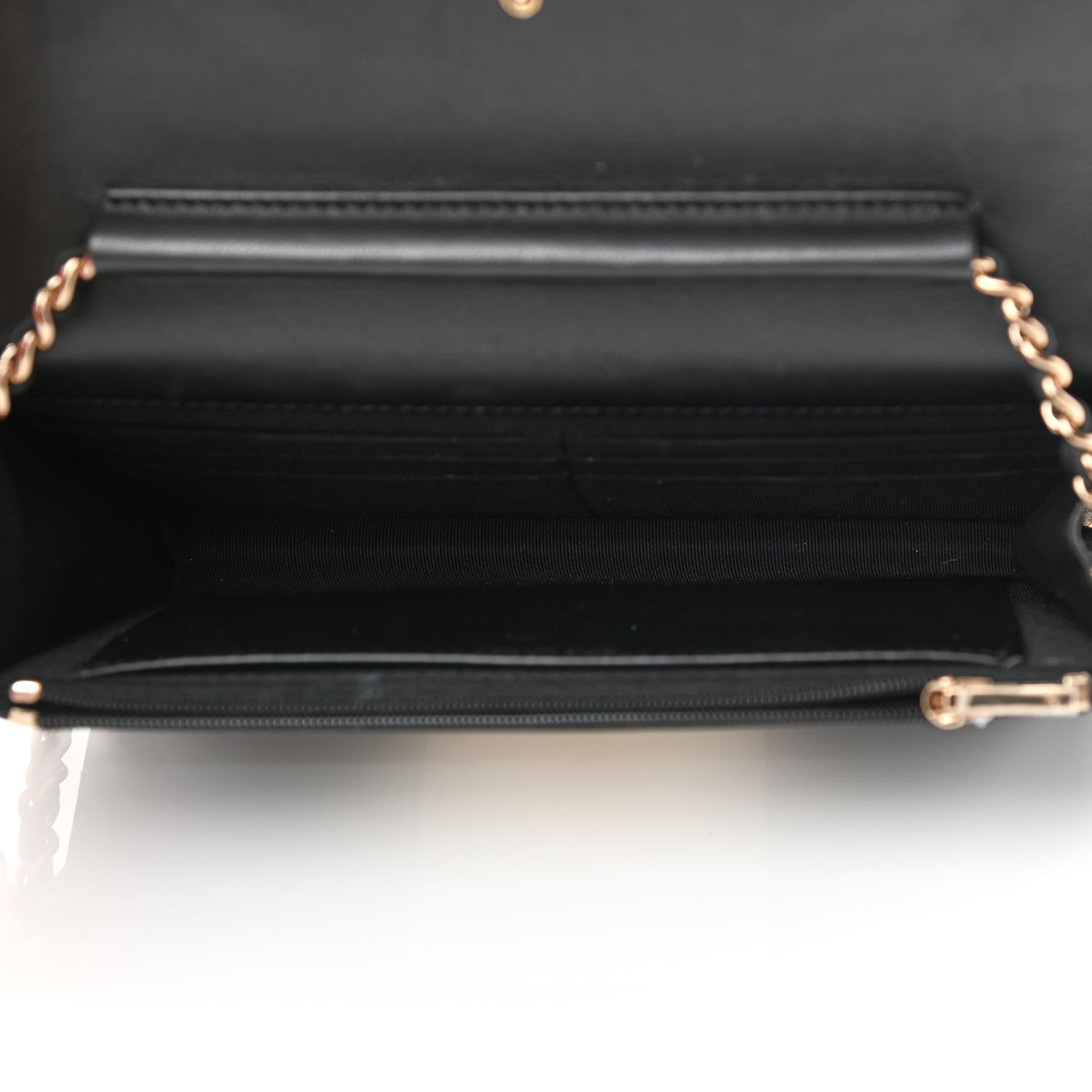 Chanel Lambskin Quilted Wallet On Chain WOC White Black 5 of 17