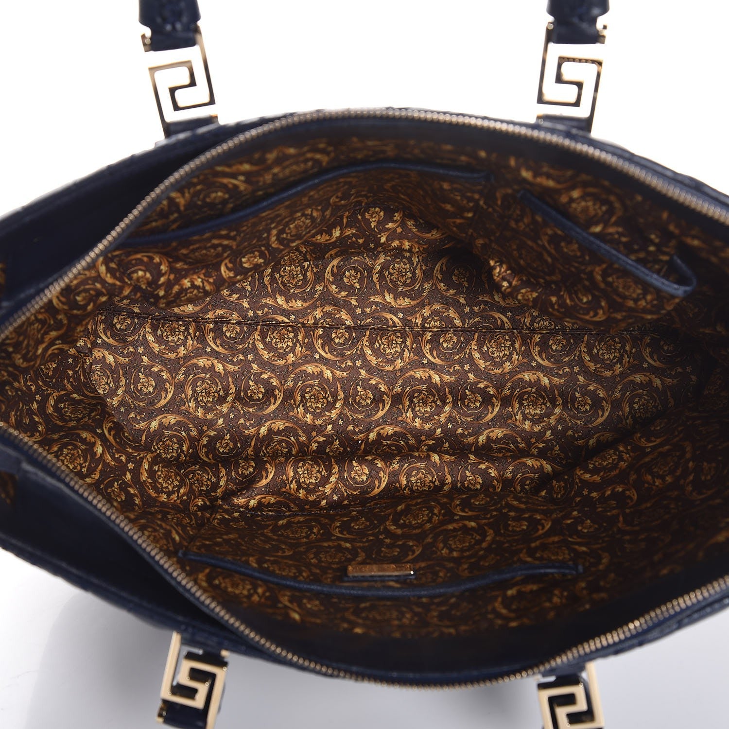 Versace Barocco Quilted Nappa Elettra Vanitas Tote Navy 5 of 18