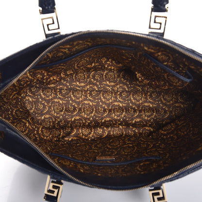 Versace Barocco Quilted Nappa Elettra Vanitas Tote Navy 5 of 18