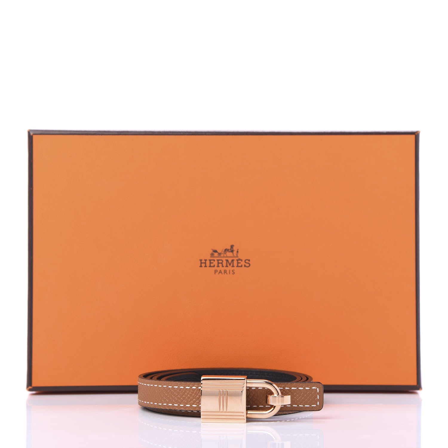 Hermes Epsom Swift 13mm Romance Belt 70 Gold Black 6 of 6