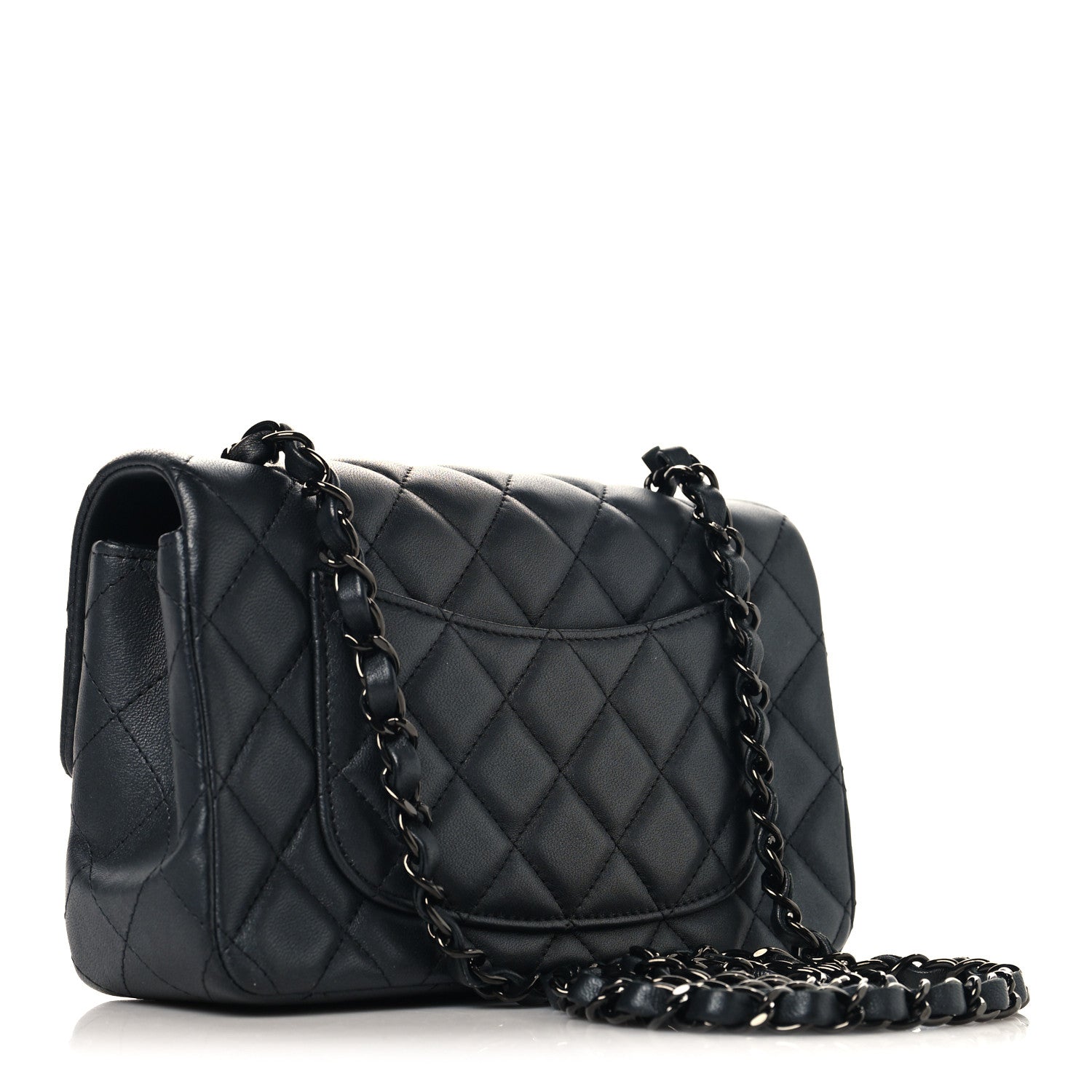 Chanel Pearly Lambskin Quilted Mini Rectangular Flap So Black 3 of 10