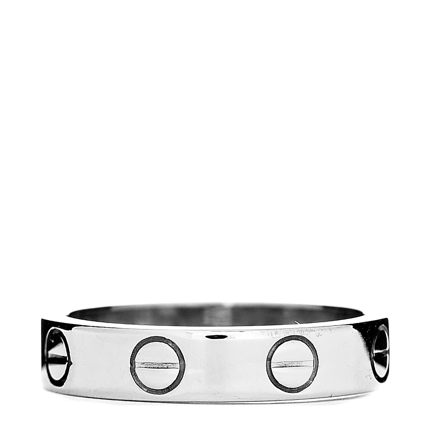 18K White Gold 3.5mm LOVE Wedding Band Ring 46 3.75