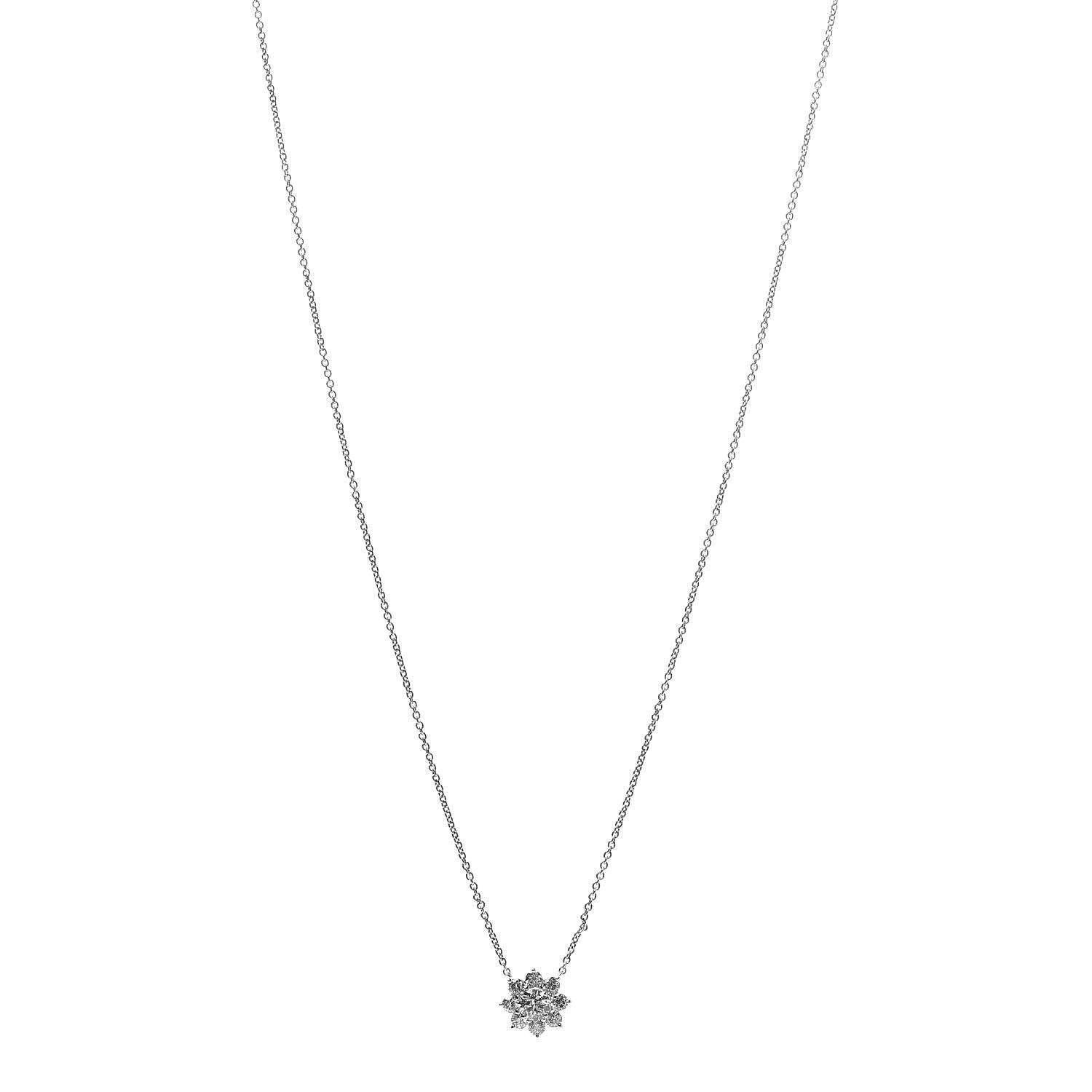 Harry Winston Platinum Diamond Petite Sunflower Pendant Necklace 1 of 8