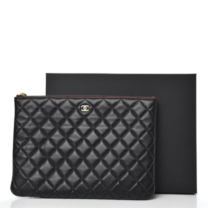 Chanel Lambskin Quilted Medium Cosmetic Case Black 12 of 12
