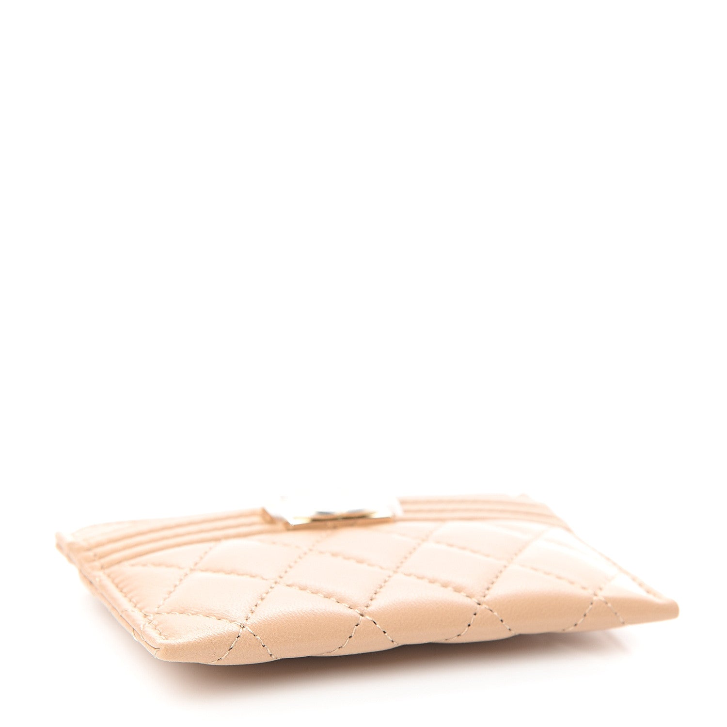 Chanel Lambskin Quilted Boy Card Holder Beige 3 of 8