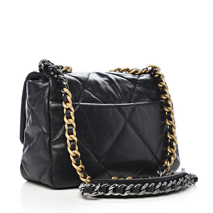 Chanel Goatskin Quilted Medium 19 Flap Black 3 of 12