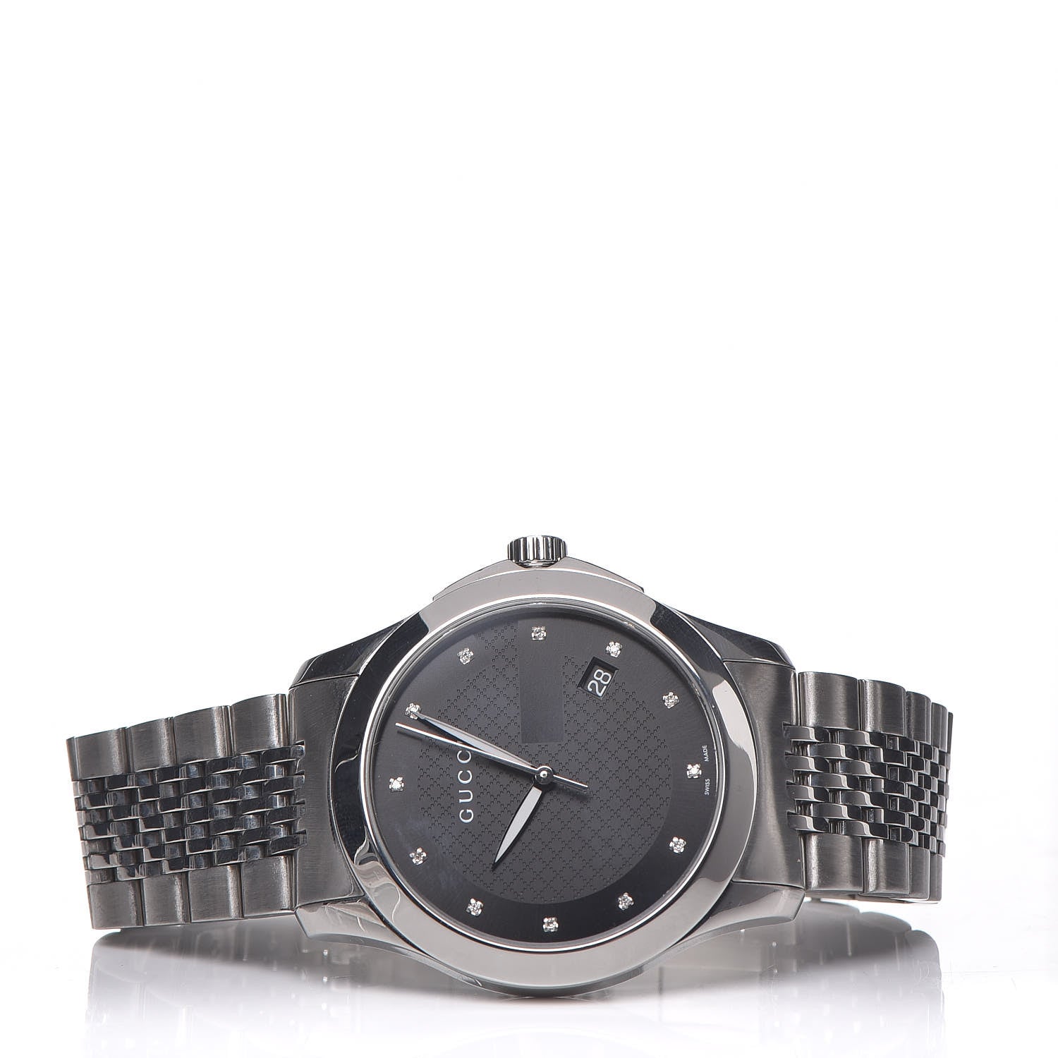 Gucci Stainless Steel Diamond 38mm G-Timeless Quartz Watch Black 3 of 11