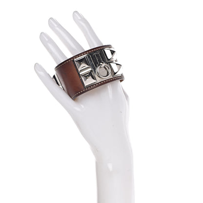 Hermes Barenia Collier De Chien CDC Bracelet L Fauve 2 of 7