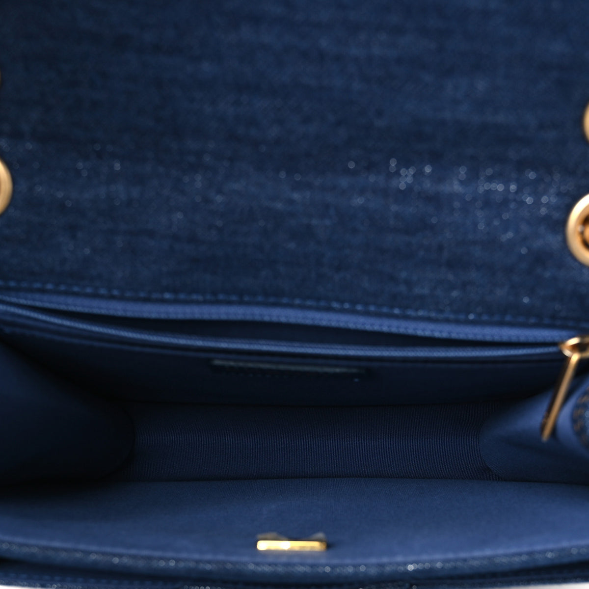Chanel Denim Quilted Double You Backpack Blue Golden 4 of 12