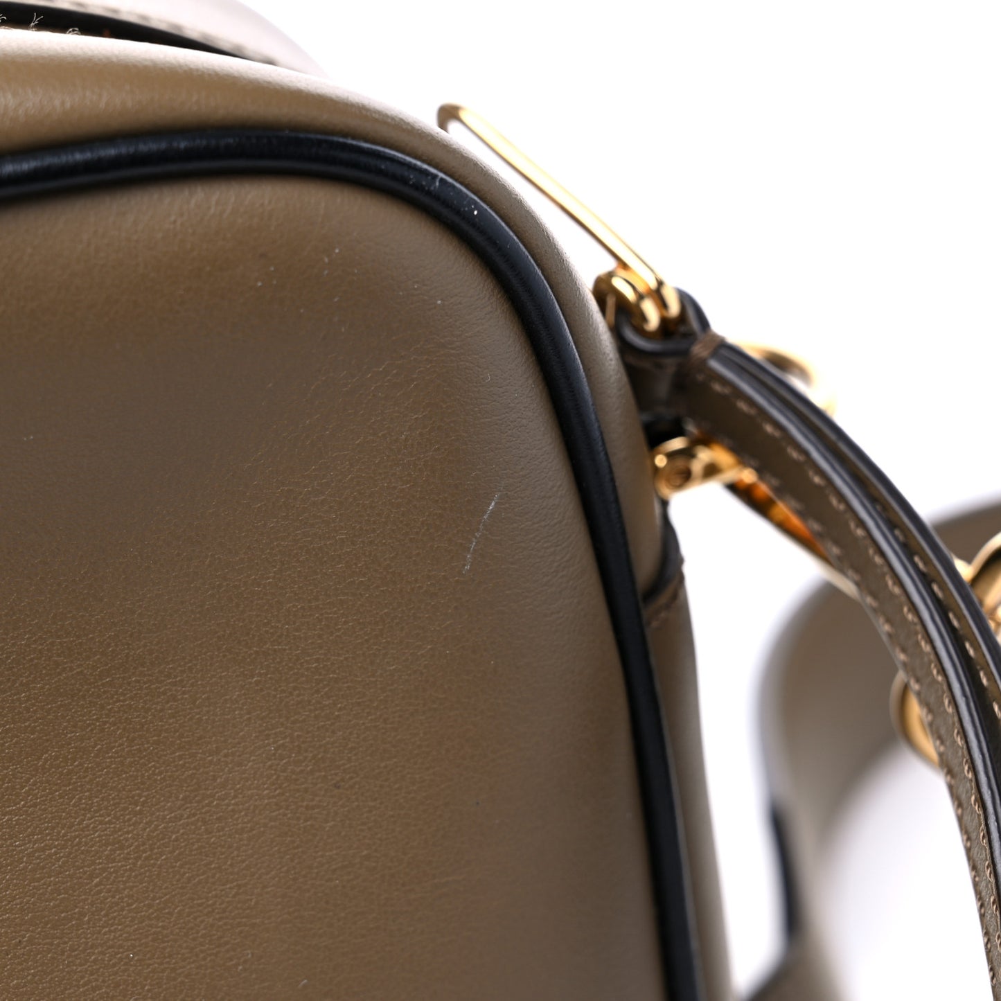Vitello Century Velvet F is Fendi FF Multicolor Bi-Color Camera Case Fango Black Multicolor