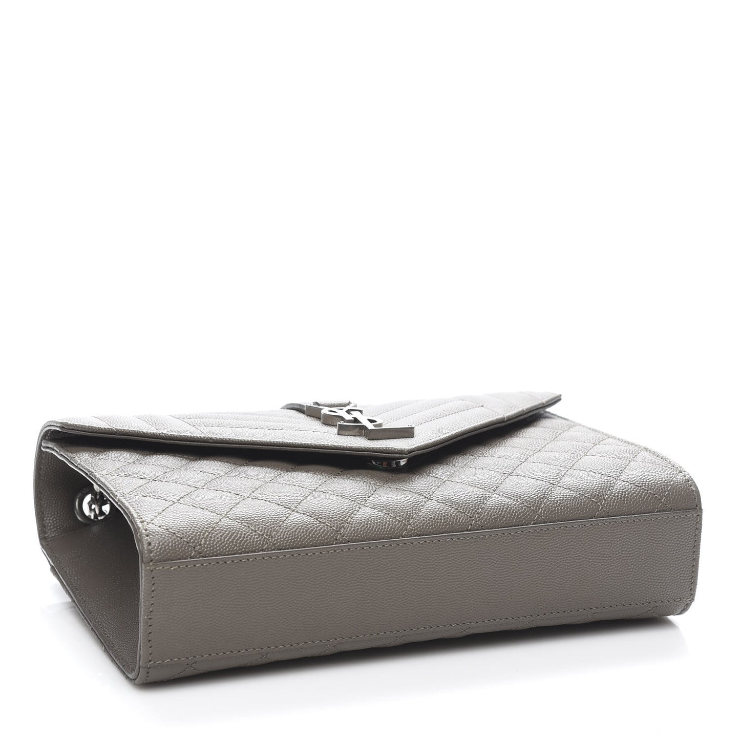 Grain De Poudre Textured Mixed Matelasse Medium Triquilt Monogram Satchel Earth
