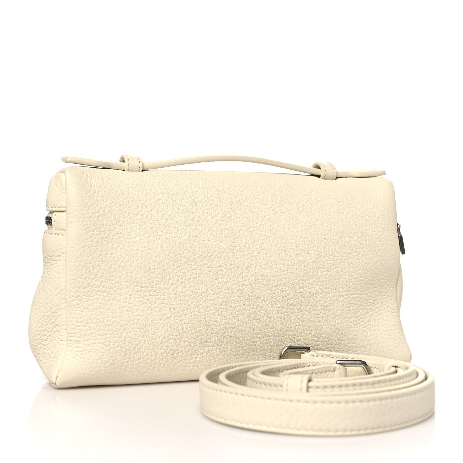 Loro Piana Grained Calfskin L19 Extra Pocket Pouch Whisper White 2 of 7