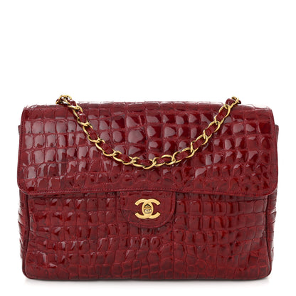Chanel Alligator Jumbo Single Flap Red 1 of 10