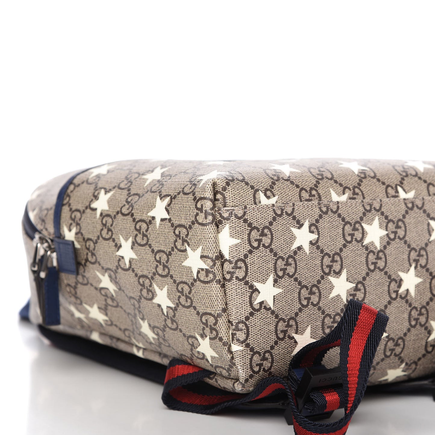 GG Supreme Monogram Stars Childrens Backpack Beige Ebony Yellow Royal