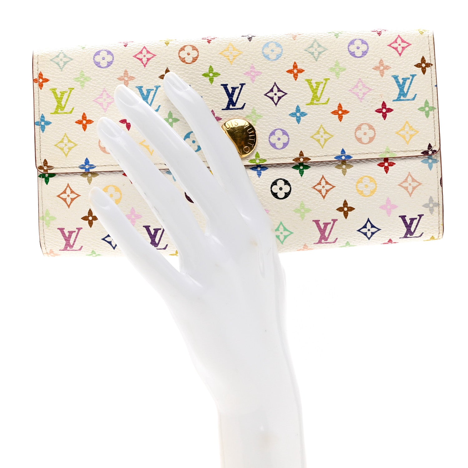 Louis Vuitton Monogram Multicolor Sarah Wallet White 2 of 7
