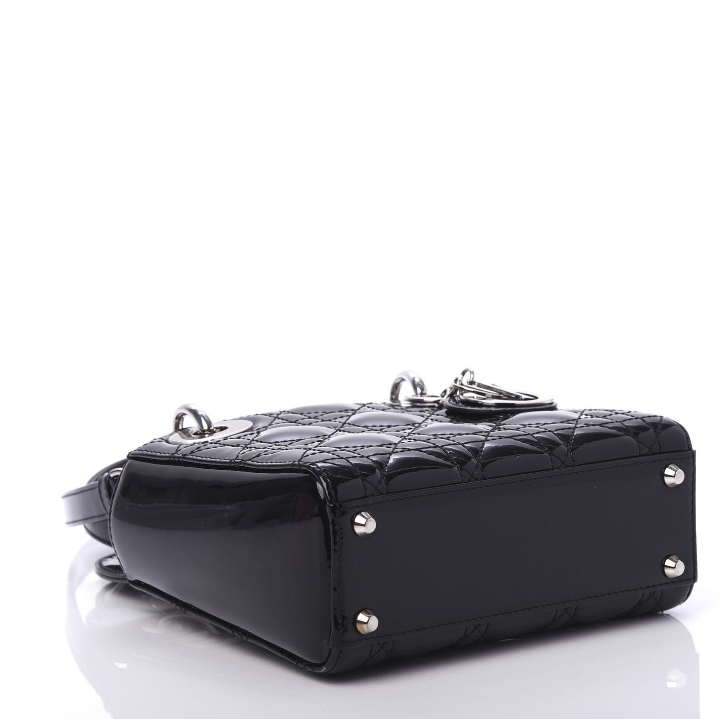 Patent Cannage Mini Lady Dior Black