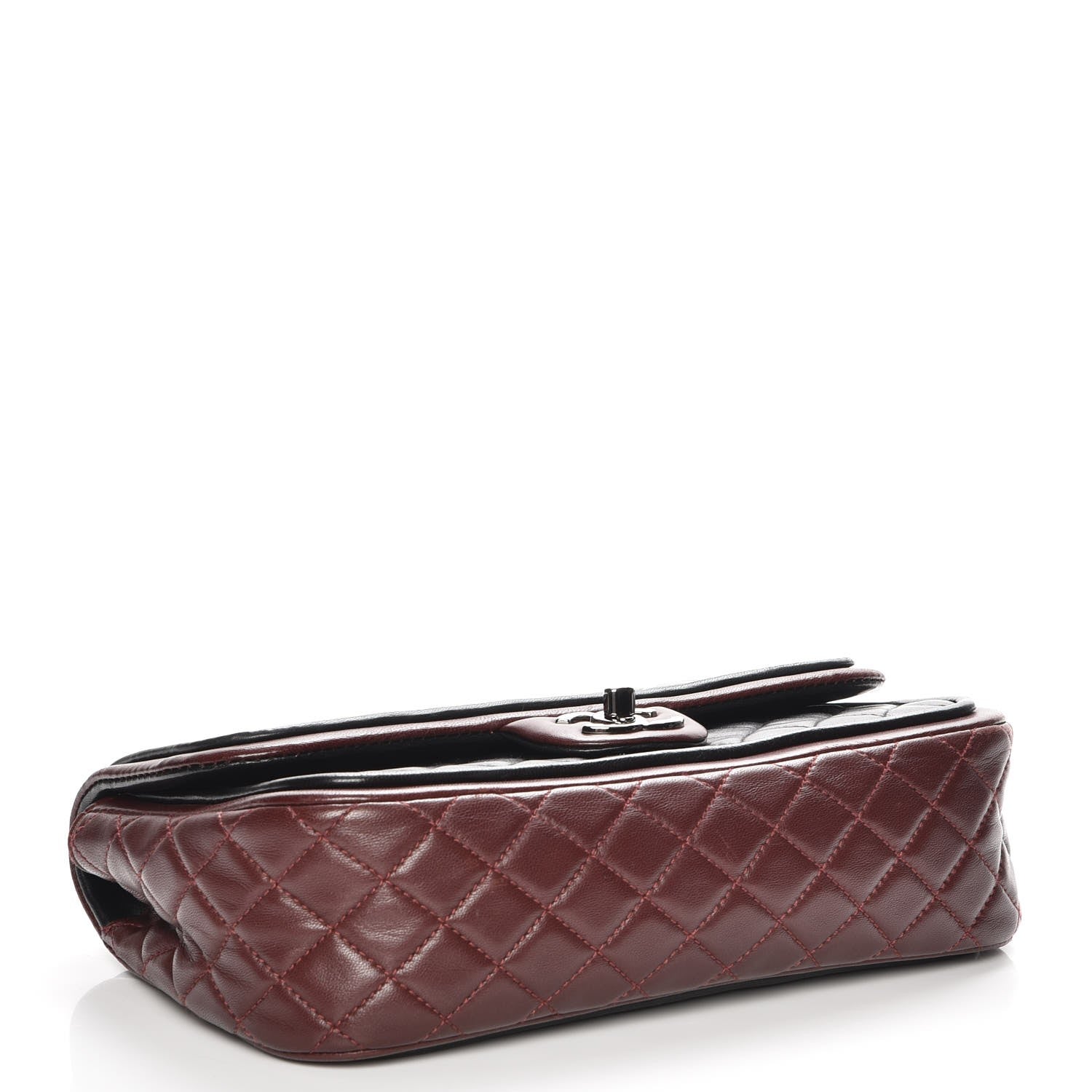Chanel Lambskin Classic Twist Flap Black Burgundy 5 of 7