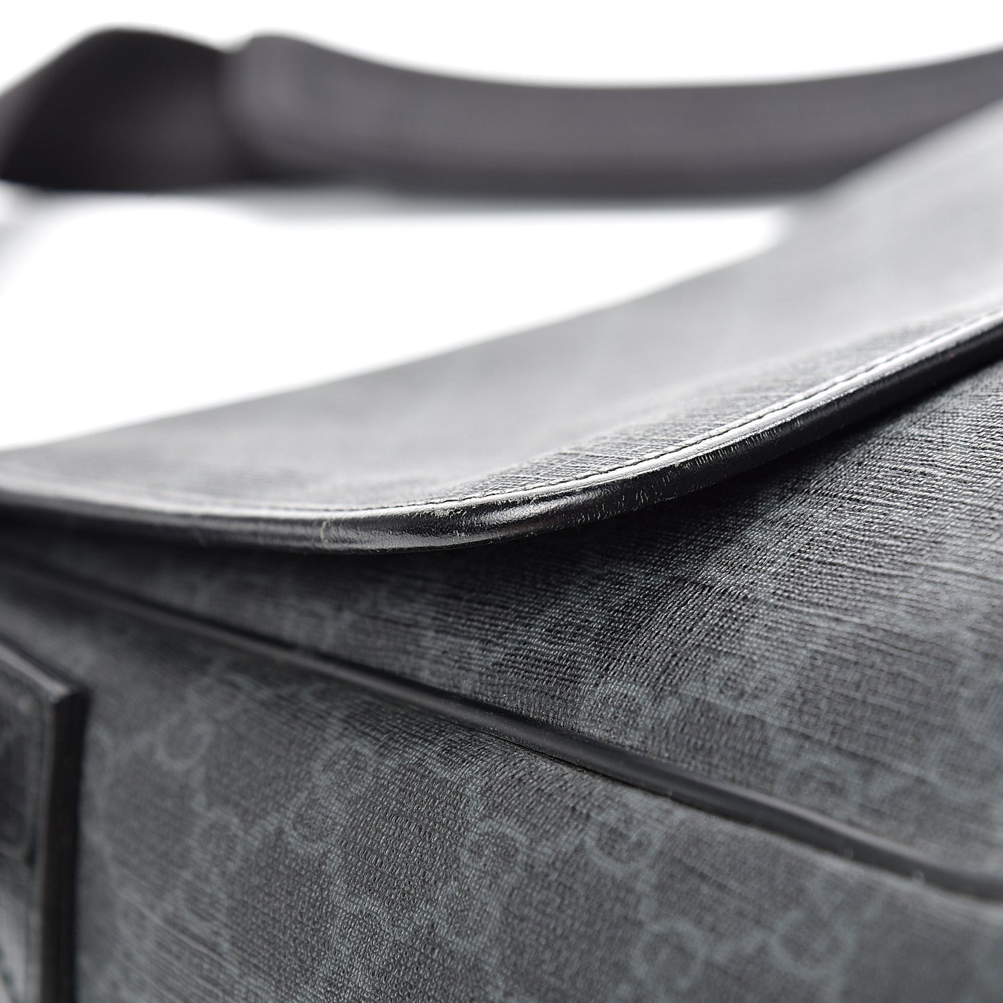 GG Plus Monogram Medium Flap Messenger Bag Black