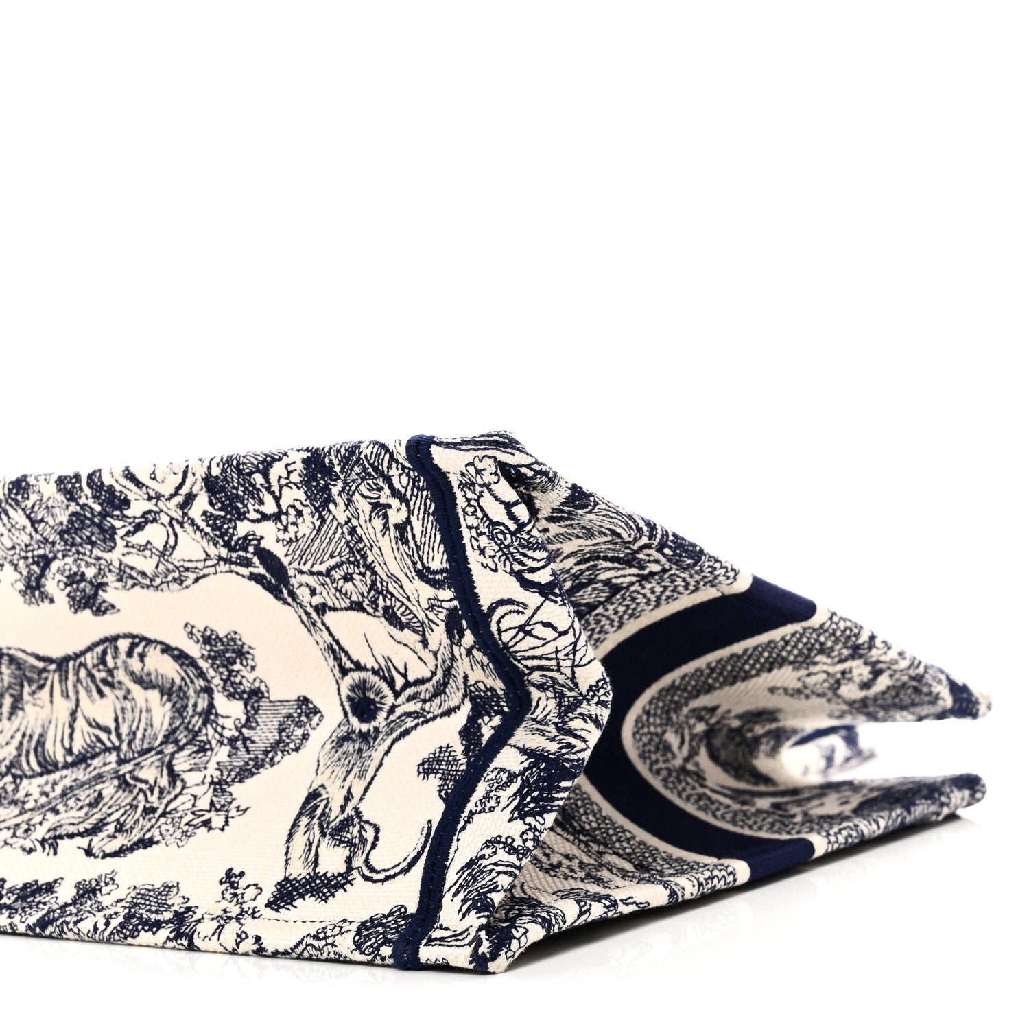 Christian Dior Canvas Embroidered Medium Dioriviera Toile De Jouy Book Tote Blue Blue 10 of 10