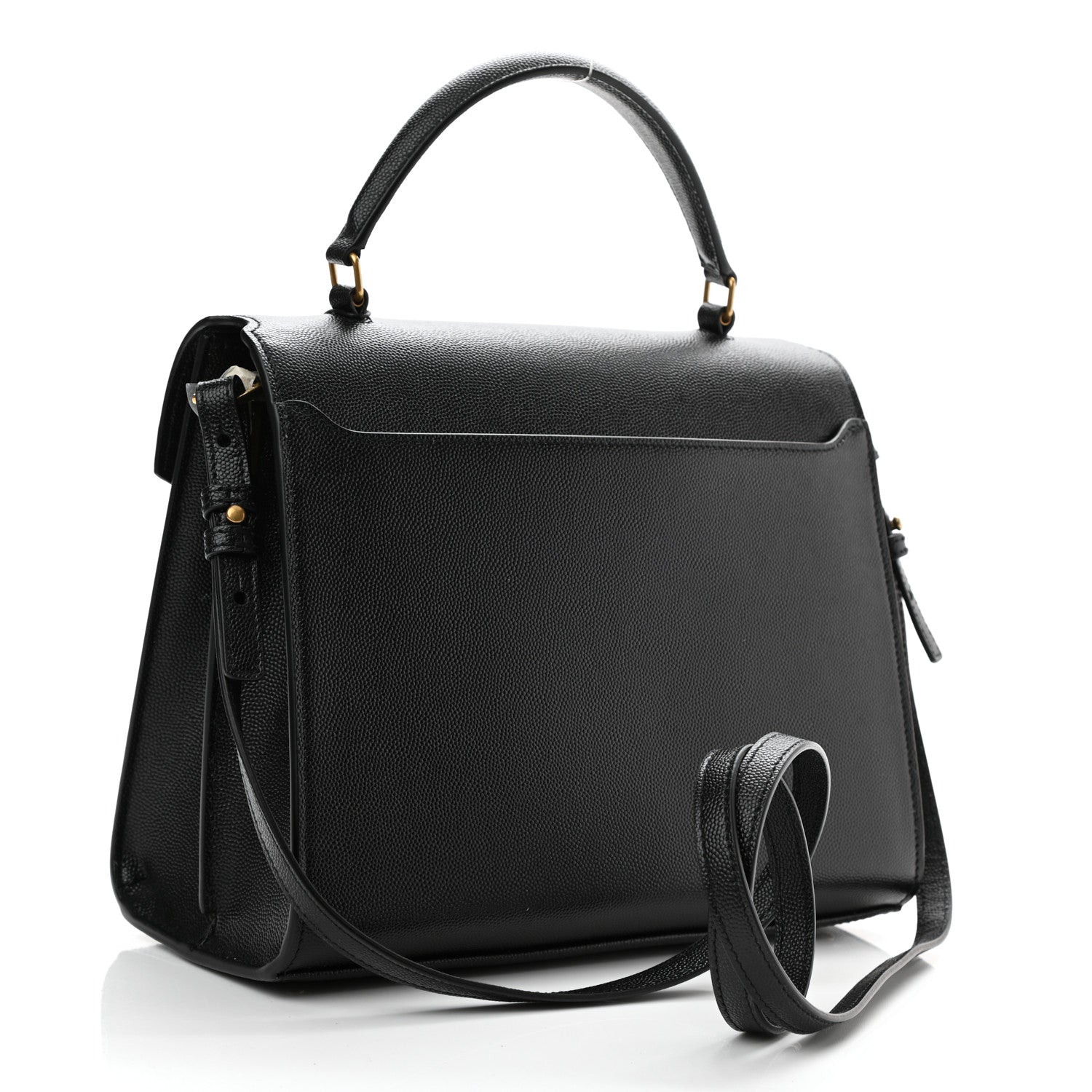 Saint Laurent Grain de Poudre Medium Classic Monogram Cassandra Top Handle Black 3 of 9
