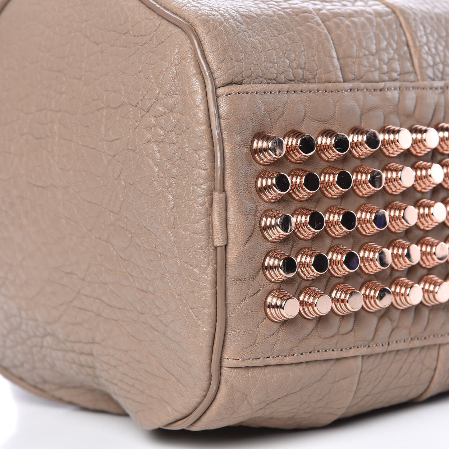 Pebbled Lambskin Rocco Latte Rose Gold Hardware