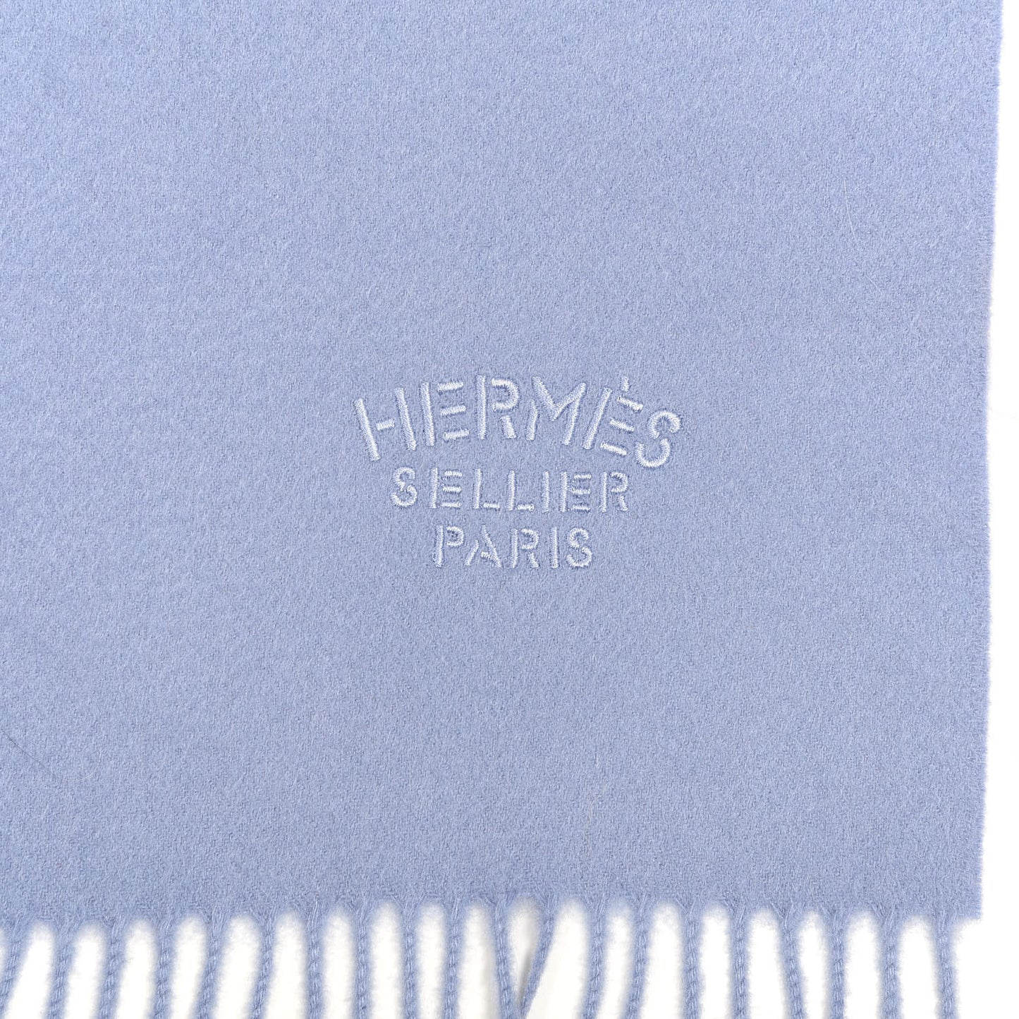 Cashmere Broderie Scarf Chambray