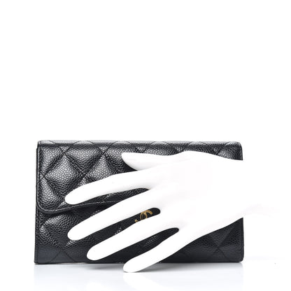 Chanel Caviar Quilted Long Flap Wallet Black 2 of 10