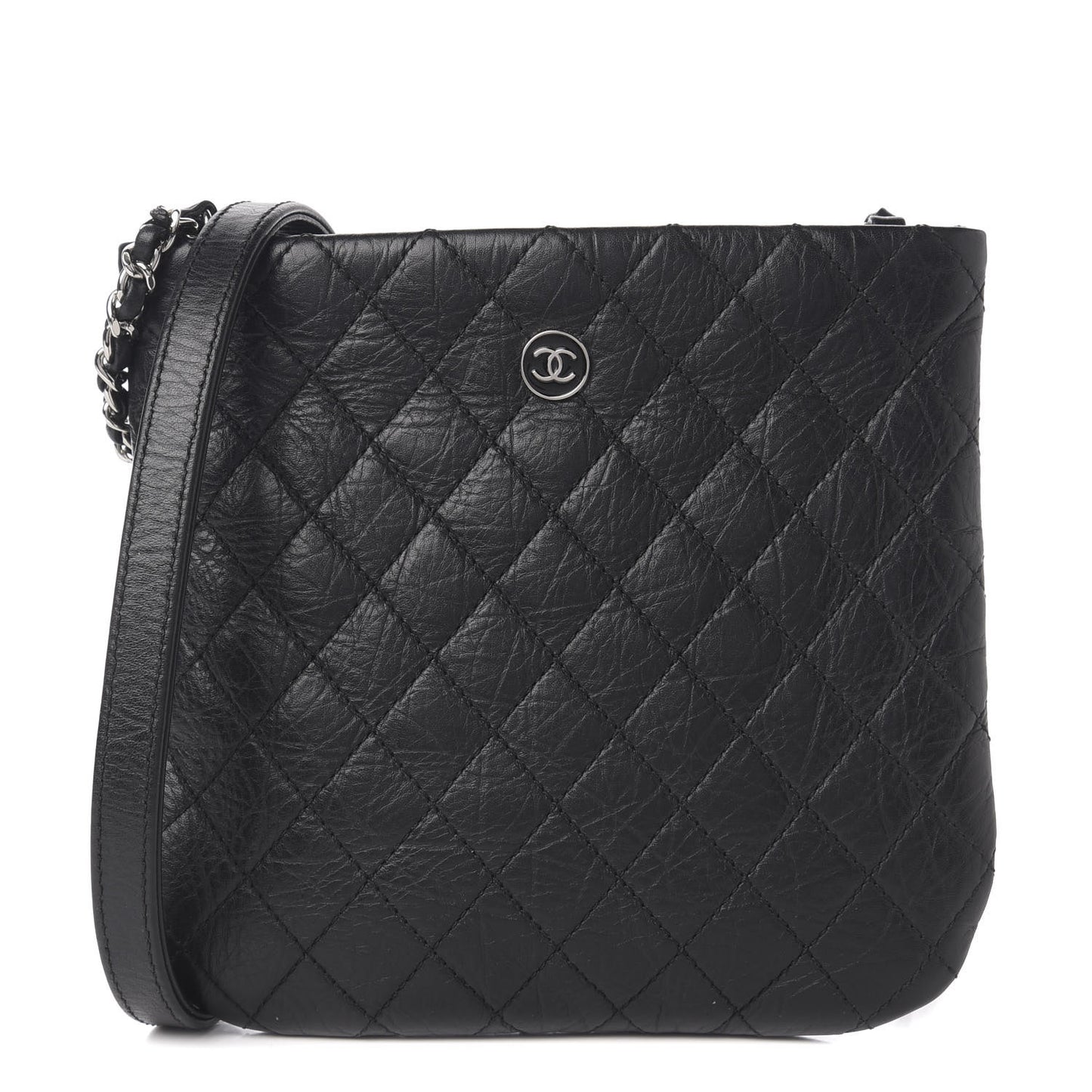 Calfskin Quilted Crossbody Bag Black
