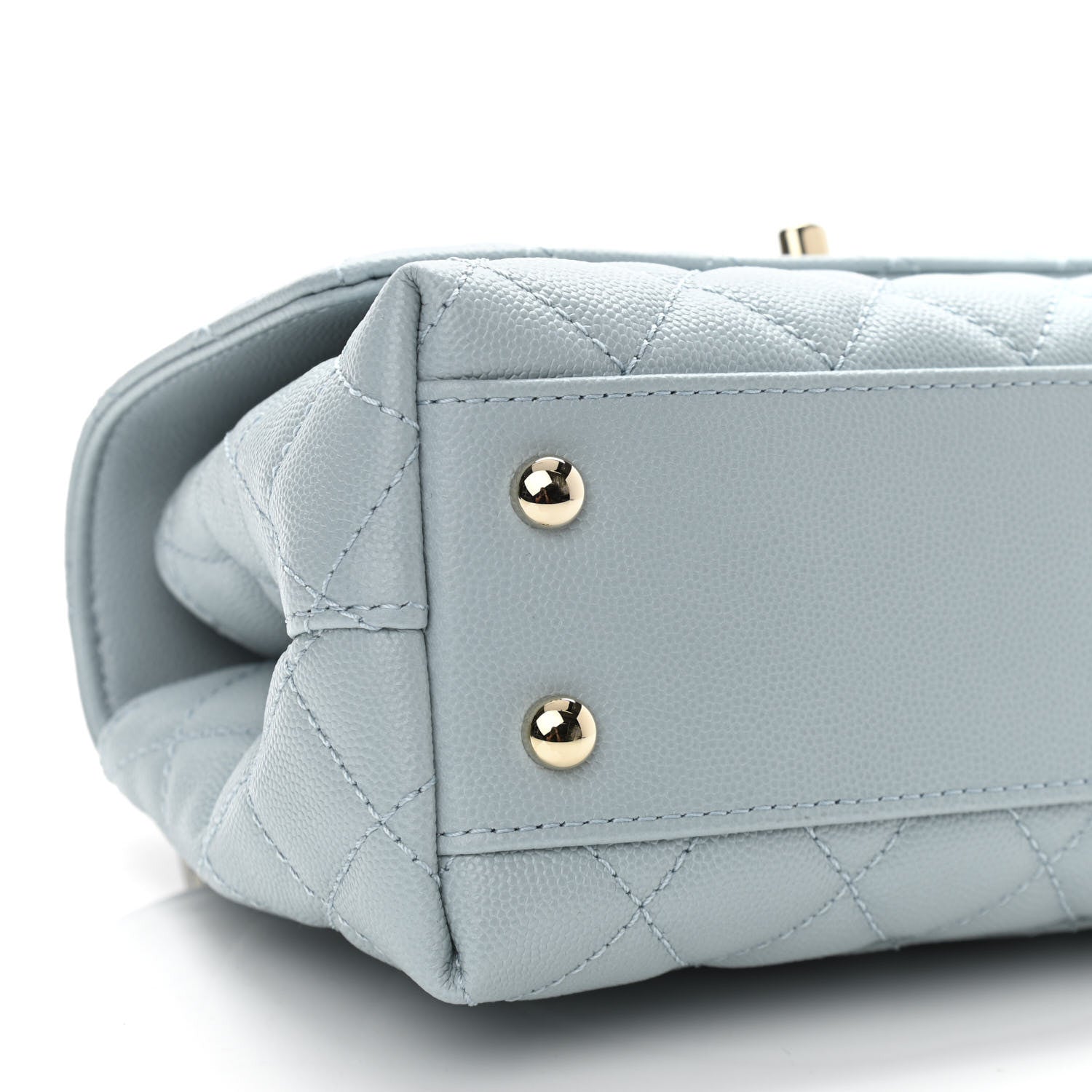 Chanel Caviar Quilted Mini Coco Handle Flap Light Blue 9 of 11