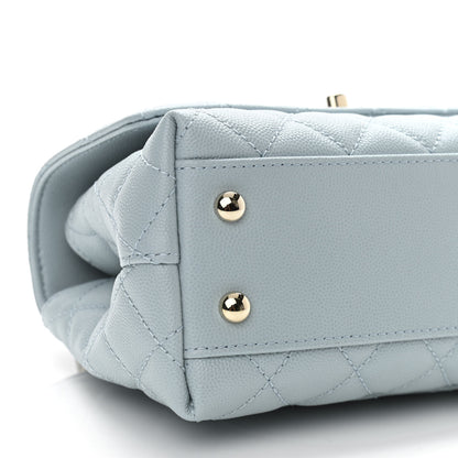 Chanel Caviar Quilted Mini Coco Handle Flap Light Blue 9 of 11