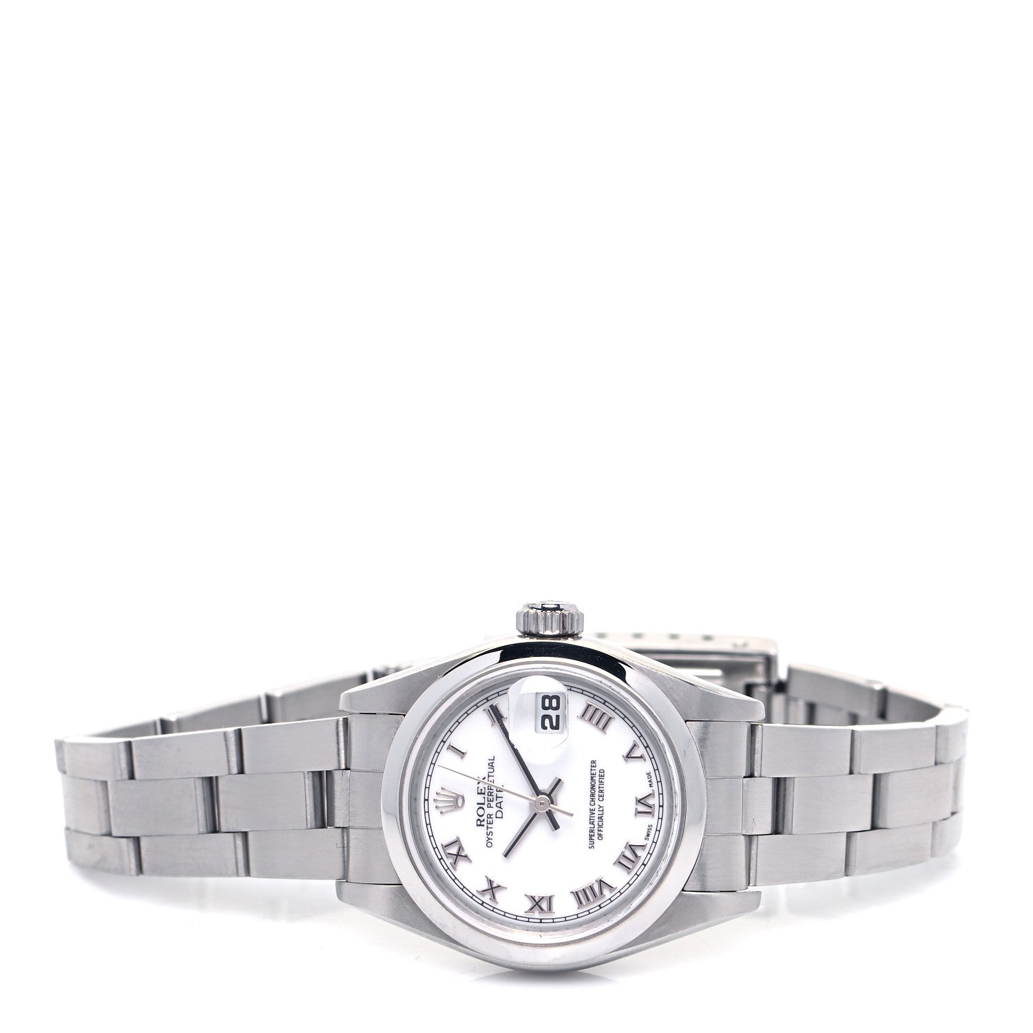 Rolex Stainless Steel 26mm Oyster Perpetual Date Watch White Roman 79160 3 of 8