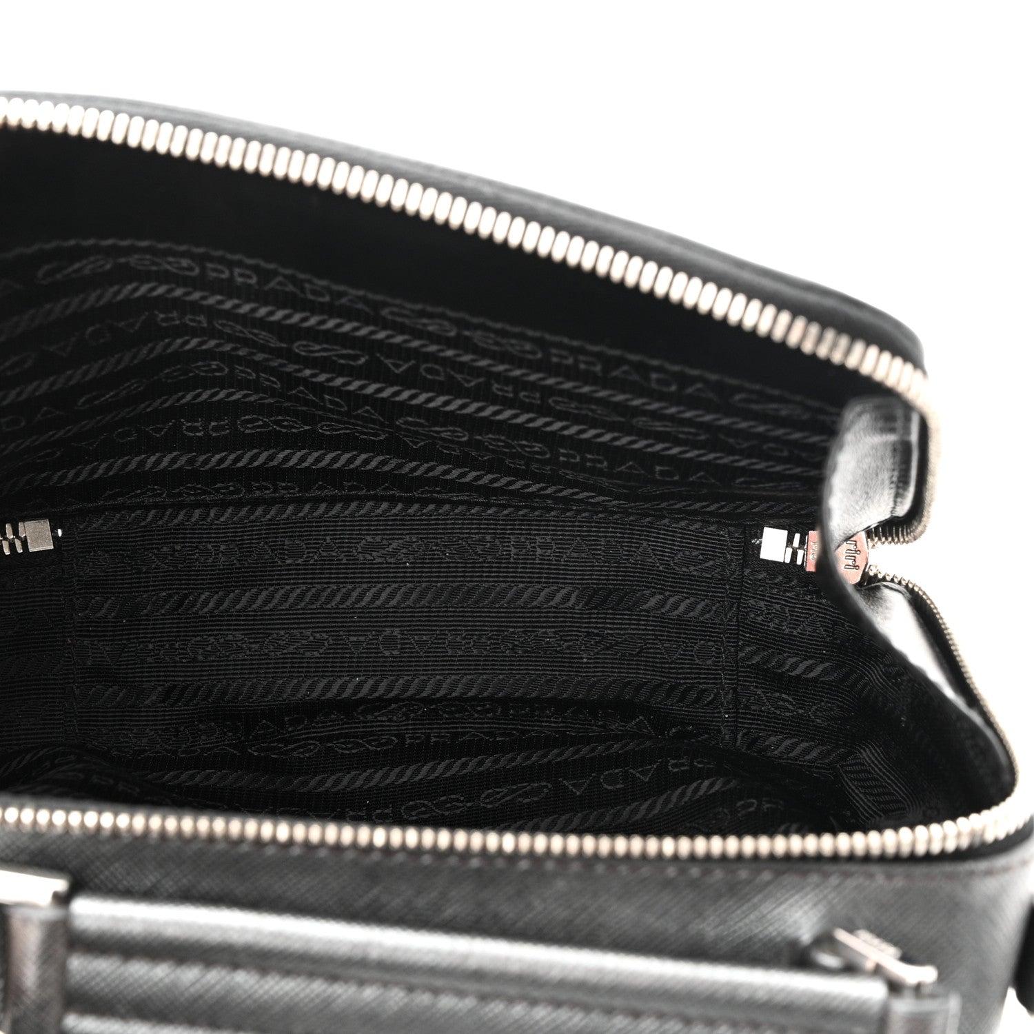 Prada Saffiano Travel Small Brique Top Handle Crossbody Bag Anthracite Gray 5 of 12