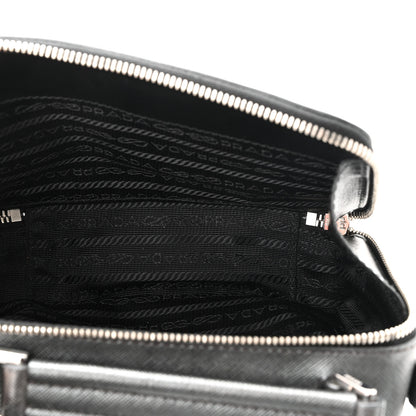 Prada Saffiano Travel Small Brique Top Handle Crossbody Bag Anthracite Gray 5 of 12