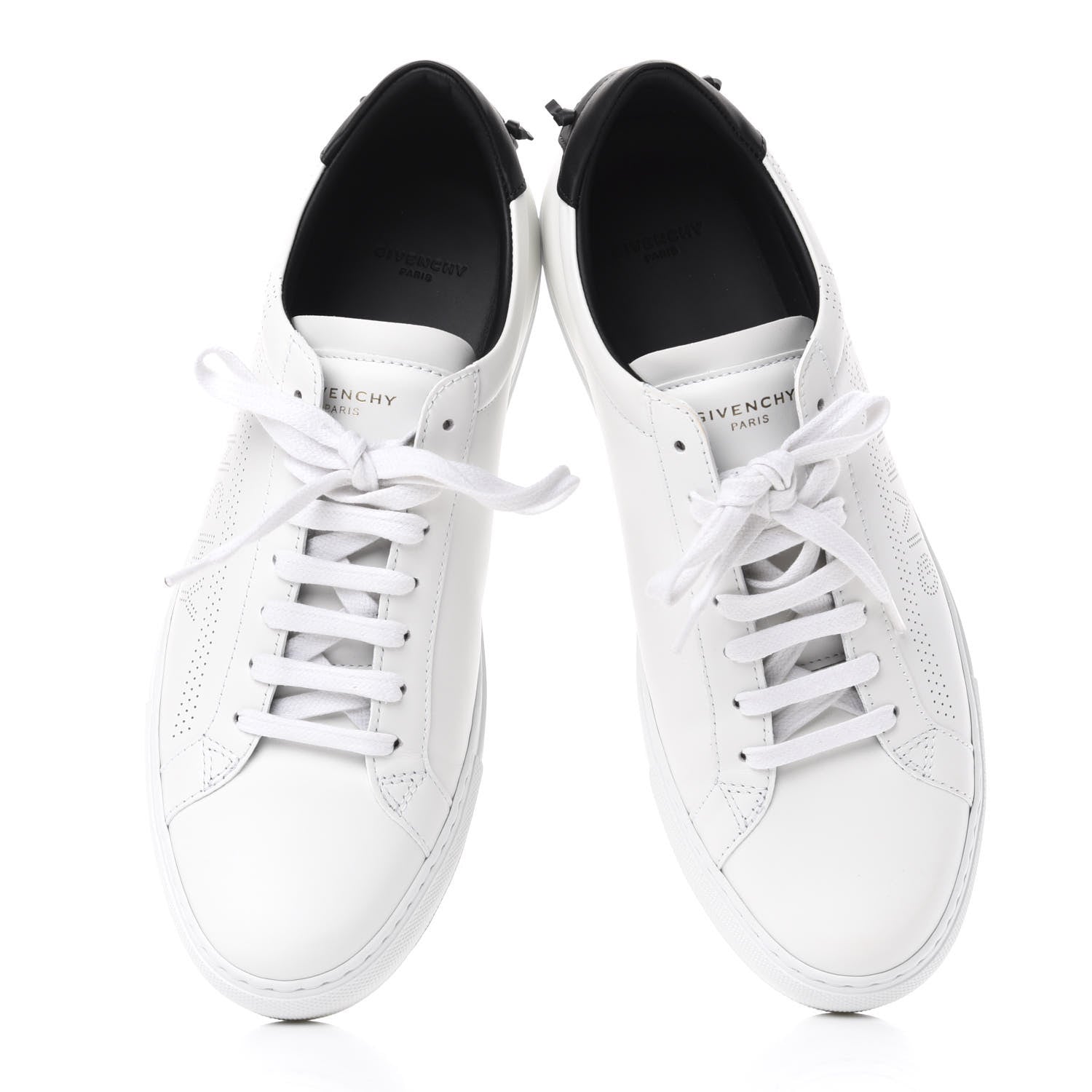 Givenchy Calfskin Perforated Womens Urban Street Sneakers 41 White Black 5 of 12