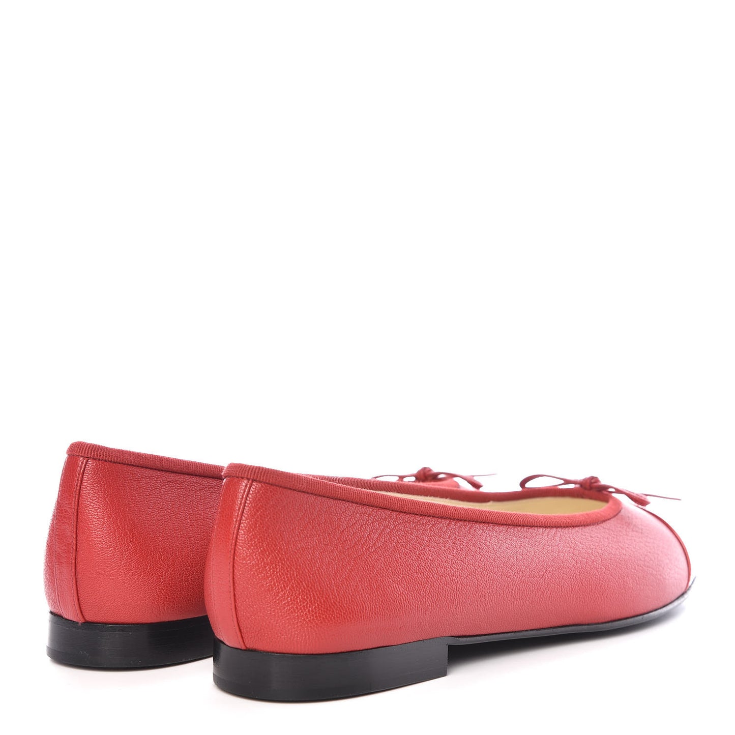 Goatskin Patent Cap Toe CC Ballerina Flats 41 Red