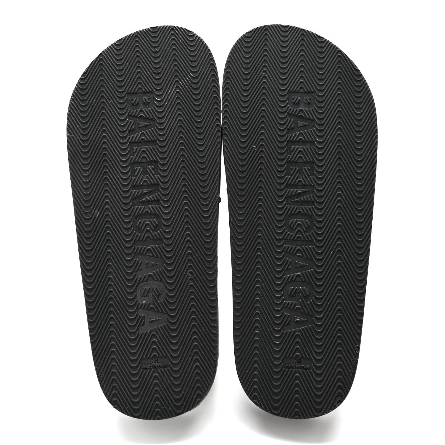 Balenciaga Nappa Political Campaign Logo Womens Pool Slide Sandals 38 Black White Vermillon 5 of 8