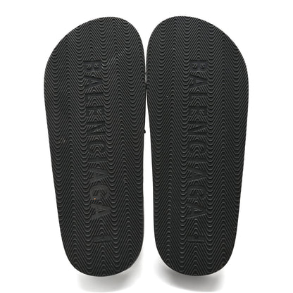 Balenciaga Nappa Political Campaign Logo Womens Pool Slide Sandals 38 Black White Vermillon 5 of 8